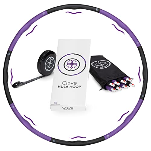 Clove ® Hula Hoop Reifen 1,2kg für Erwachsene zum Abnehmen inkl. Tasche & Maßband | Hula-Hoop mit Massage Noppen ideal für...