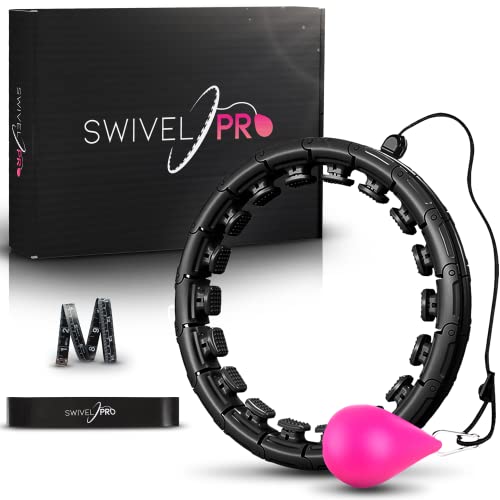 SWIVEL PRO® Smart Hula Hoop Reifen mit Gewichtsball für Erwachsene, mit Resistance Band und Maßband, 24 verstellbare Glieder,...