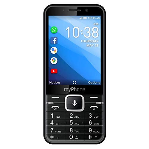 myPhone Up Smart Handy mit Whatsapp, Facebook, Google Apps, 3.2', Mega-Akku 1200 mAh, Dual SIM, GPS, 4GB ROM, 5MP Kamera, KaiOS,...