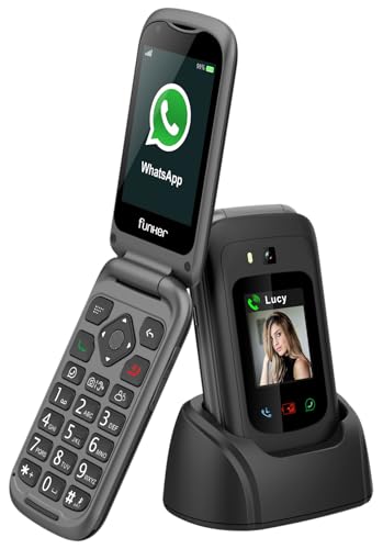 Funker E450 MAX Pro 2-4G Faltbares Telefon für Senioren - Whatsapp - Videoanruf - Touchscreen - SOS-Taste - Geolokalisierung -...