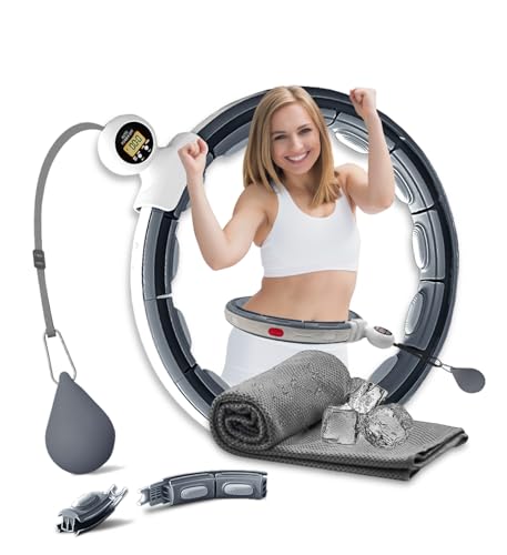 K-MART Gewichteter Hula Hoop, Infinity Smart Hula Hoops mit 16 Knoten, 360 Grad Auto-Spinning Ballmassage, Infinity Hoop für...