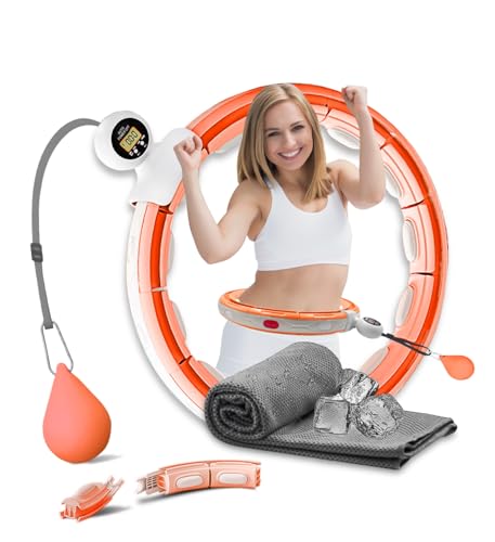 K-MART Gewichteter Hula Hoop, Infinity Smart Hula Hoops mit 16 Knoten, 360 Grad Auto-Spinning Ballmassage, Infinity Hoop für...