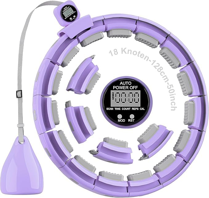 Sonkoloro Smart Hoop Reifen Erwachsene und Anfänger, Hullahub Reifen zum Abnehmen，Smart Hoop Leise Fitness Hoop mit Gewicht,...