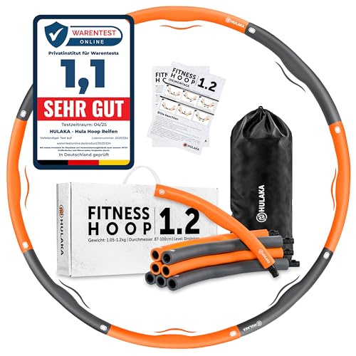 HULAKA® Hula Hoop Reifen Erwachsene (1,2kg) - Fitnessreifen mit Gewicht zum Abnehmen und Massage-Effekt, weicher Hoola Hoop für...